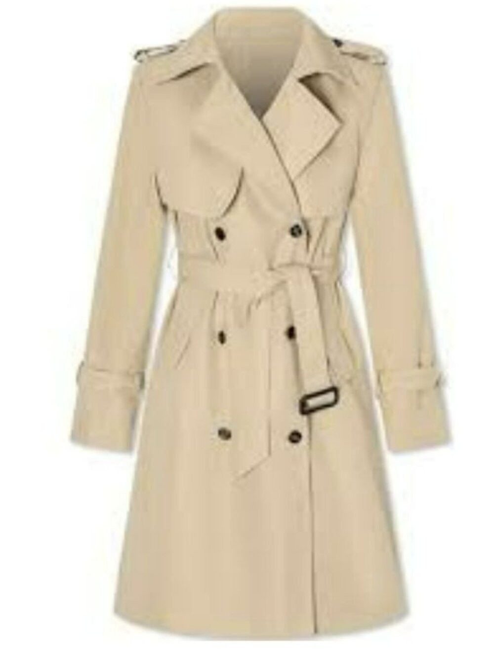 The Drop Double-Breasted Beige Trench Coat Oversized With Belt XXS New